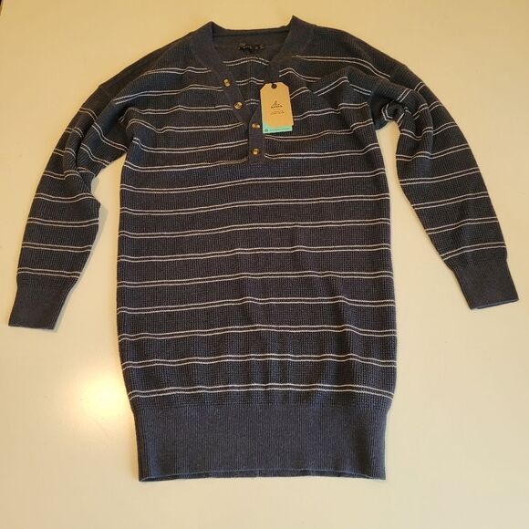 NEW PRANA THERMAL DRESS NAUTICAL NAVY BLUE APRES SKI HENLEY oversized MEDIUM NWT - Picture 11 of 11